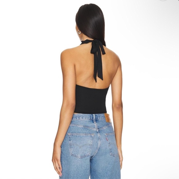 Superdown Jessalyn Halter Top in Black halter neck - Picture 3 of 4